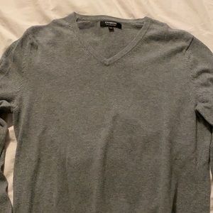 Express Men’s XS V-Neck Gray Sweater